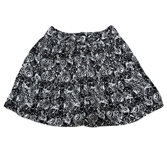 Peter Nygard Black & White Print Flowy Mini Skirt Size 6 - Picture 1 of 11